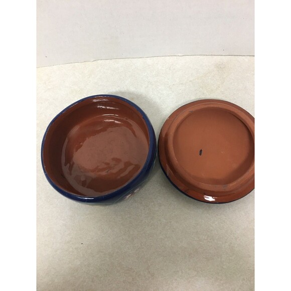 Sleeping Mexican Folk Art Round Ceramic Pottery Trinket Jewelry Box Sombrero - Picture 3 of 6